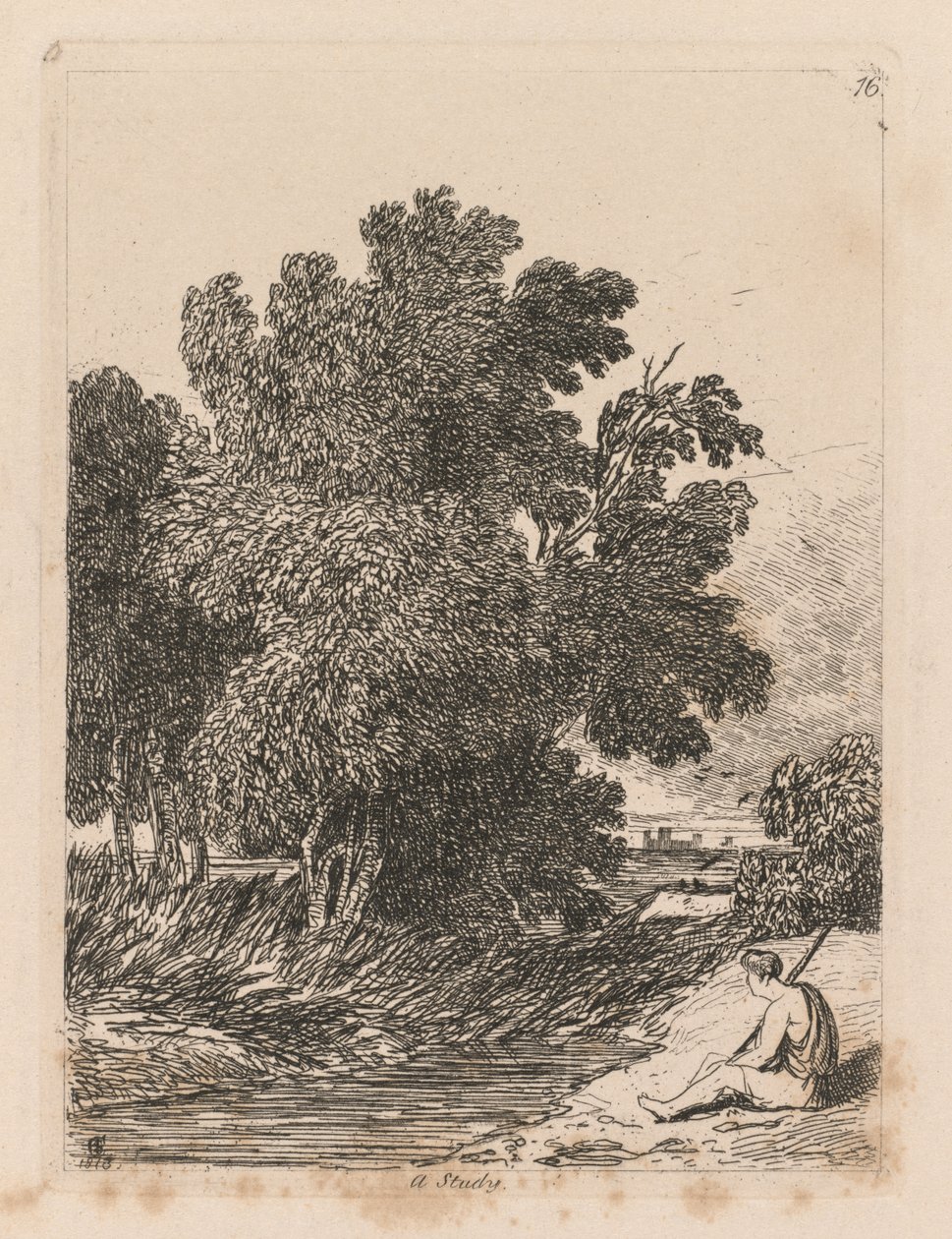 研究は無料です。Plate16、A Study、1838。 作： ジョンセルコットマン