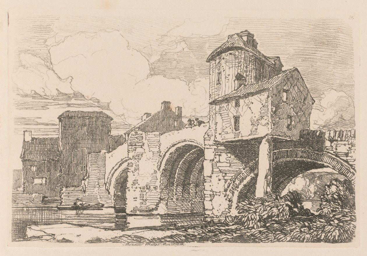Liber Studiorum: Plate 26, Monnow Bridge, Monmouthshire 作： ジョンセルコットマン