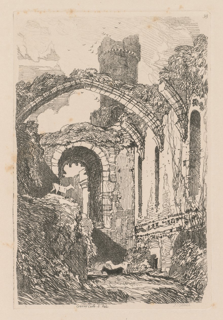 Book of Studies: Plate 33, Conway Castle, N. Wales 作： ジョンセルコットマン