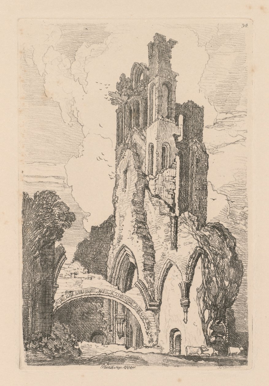 Book of Studies: Plate 34, Llanathony Abbey, Monmouthshire 作： ジョンセルコットマン