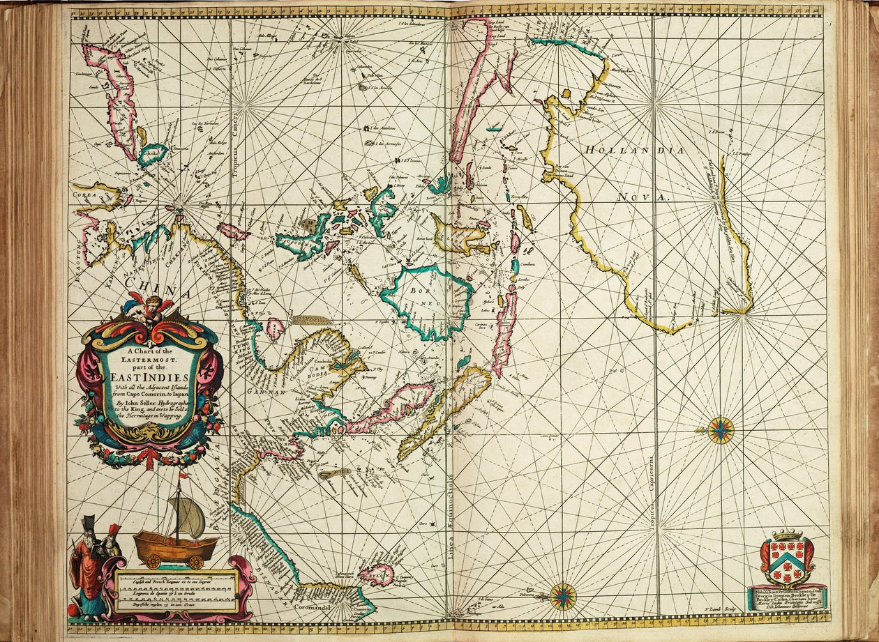 コモリン岬から日本までの東インド諸島の最東端と隣接するすべての島々の海図 作： ジョン・セラー