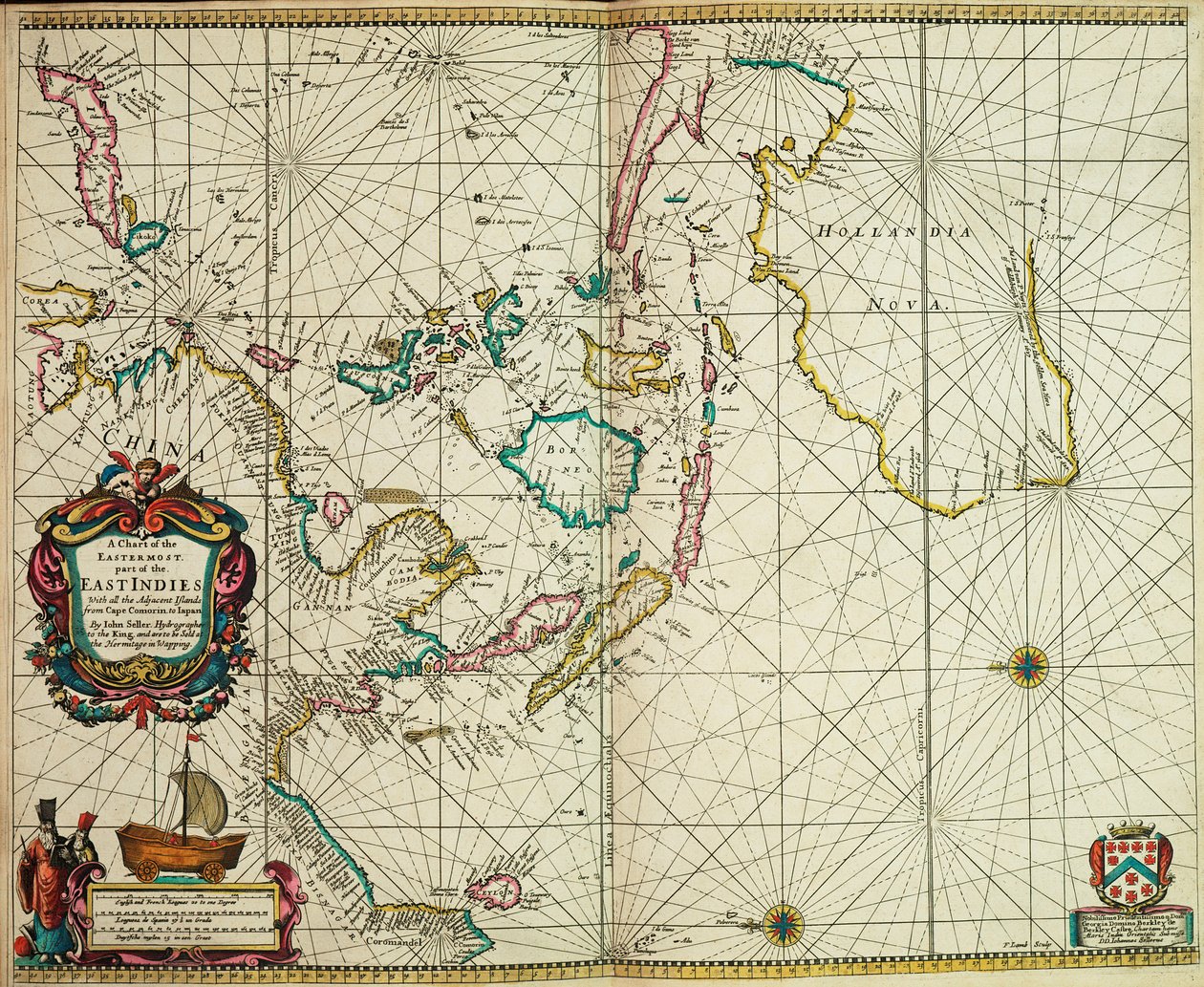 コモリン岬から日本までの東インド諸島の最東端と隣接するすべての島々の海図 作： ジョン・セラー