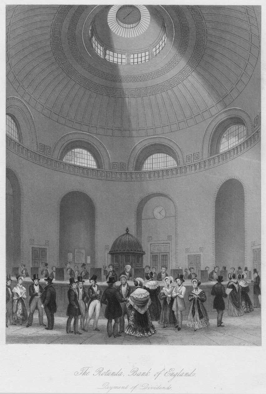 イングランド銀行ロタンダ-配当金の支払い、c1841 作： ジョン・シュリー