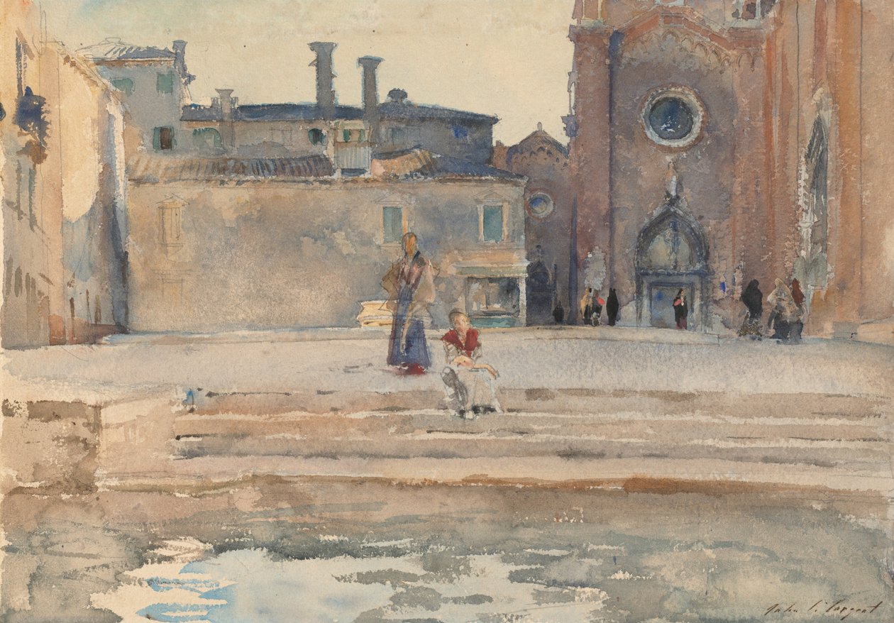 ヴェネツィア、Campo dei Frari、1880年頃。 作： ジョン・シンガー・サージェント