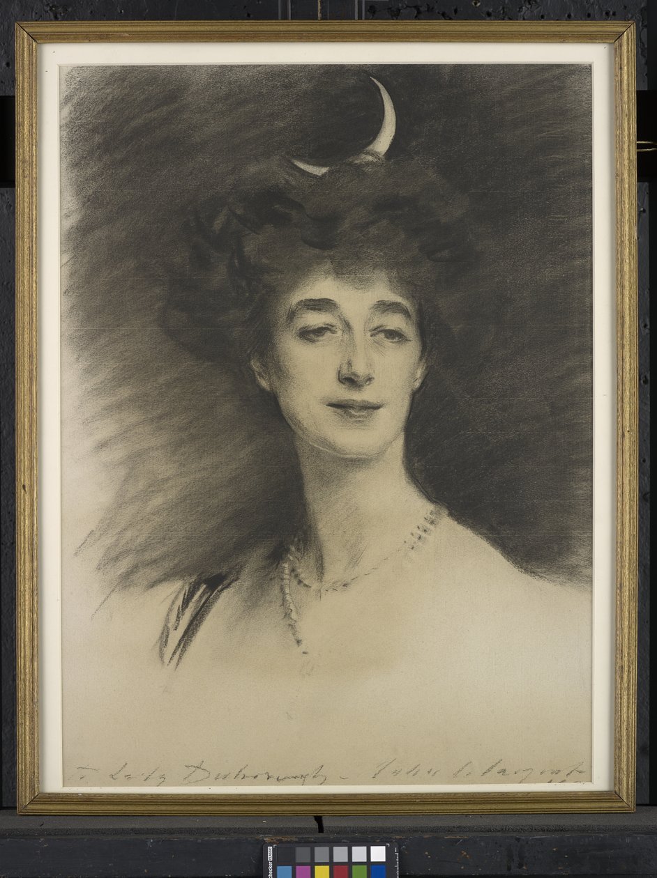 エセルアンプリシラ、ウィリアムヘンリーの妻、1909年男爵デスボロー（紙に木炭） 作： ジョン・シンガー・サージェント