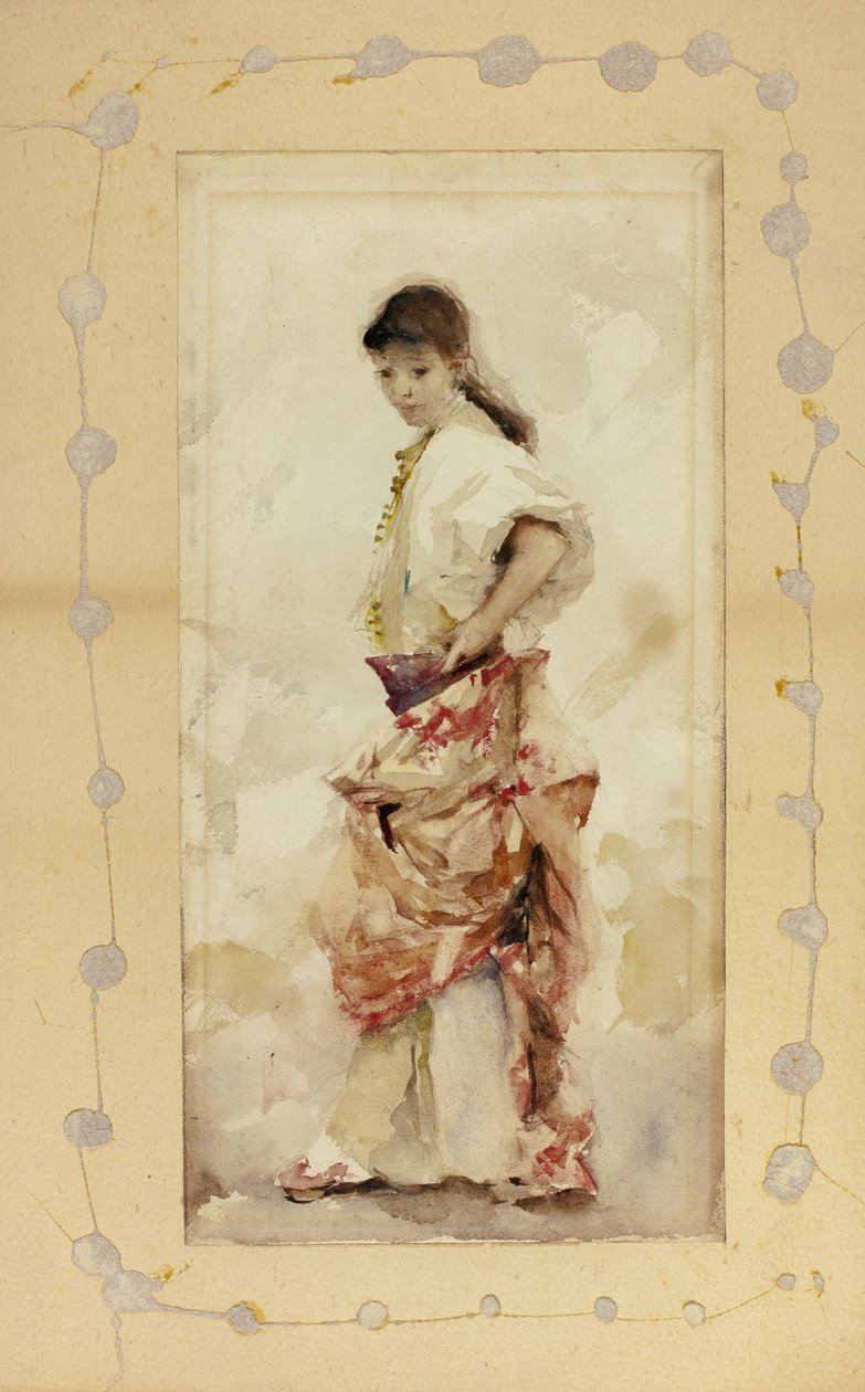 1880年以前のスペイン衣装の少女 作： ジョン・シンガー・サージェント