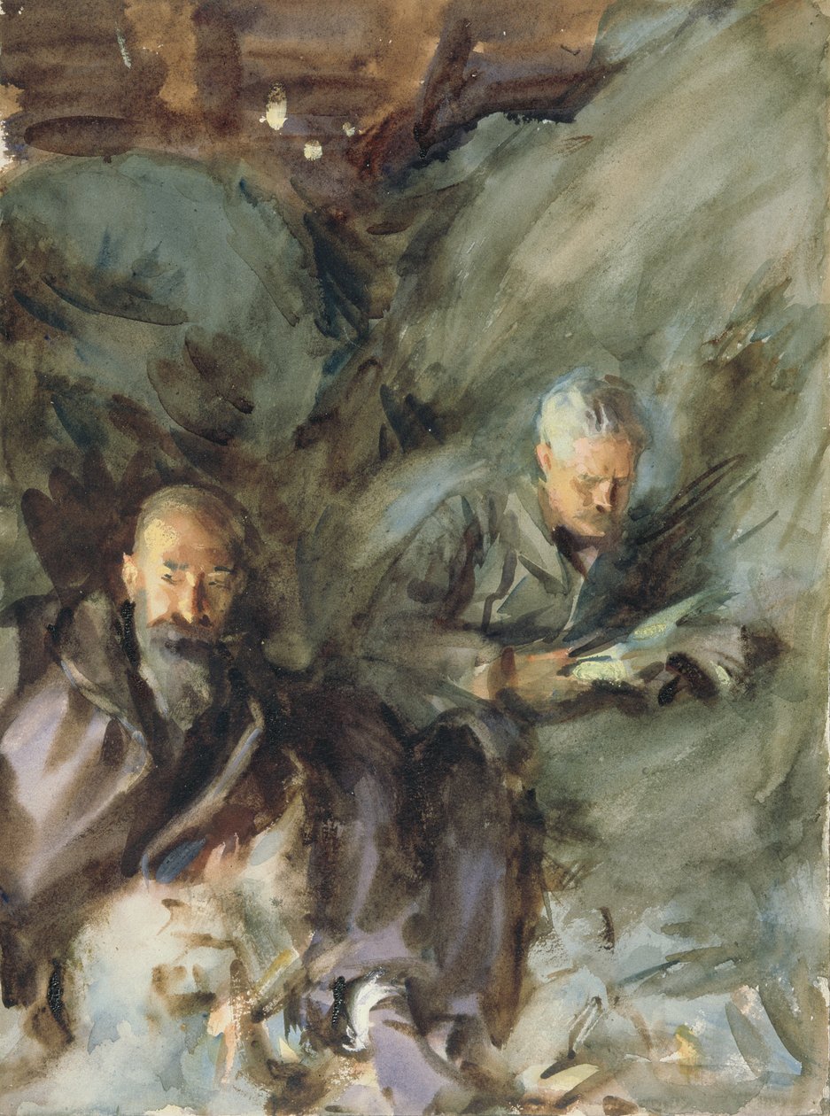 Hayloftで、c.1904-07（紙にトイレ） 作： ジョン・シンガー・サージェント