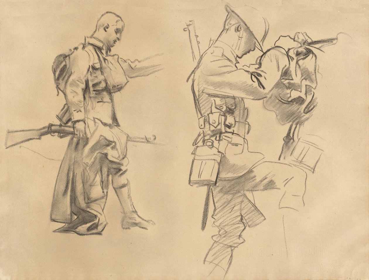 ガス化のための習作［長方形］、1918-1919年 作： ジョン・シンガー・サージェント