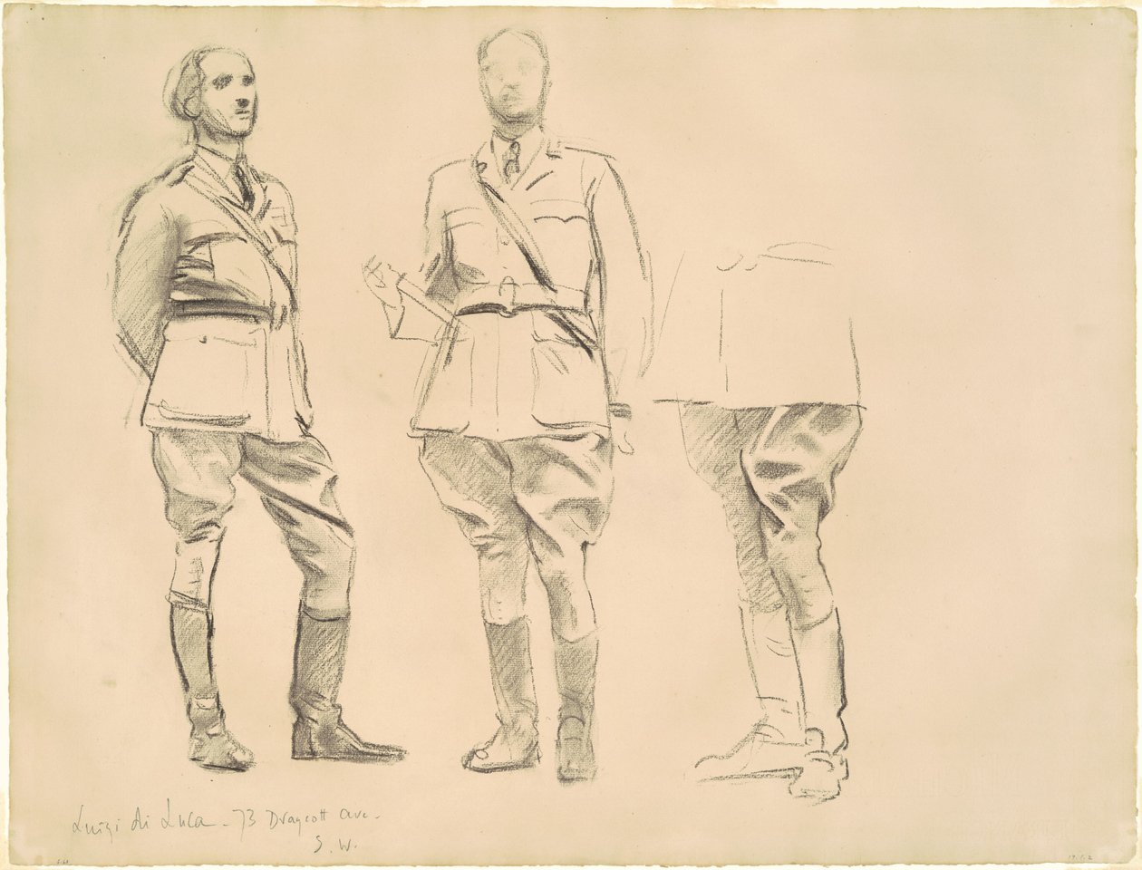 第一次世界大戦の将校のための研究、1920-1922年。 作： ジョン・シンガー・サージェント