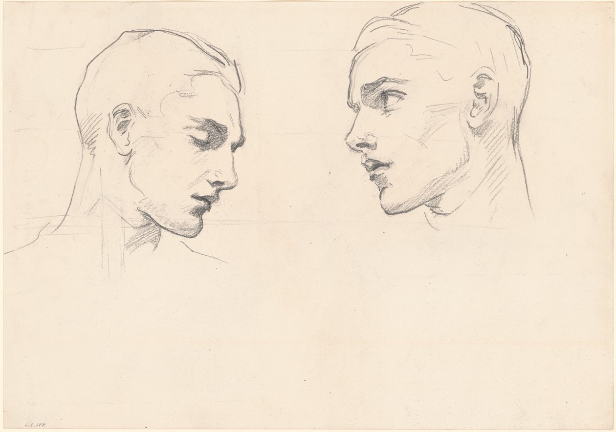 男の頭の研究、c。 1875年。 作： ジョン・シンガー・サージェント