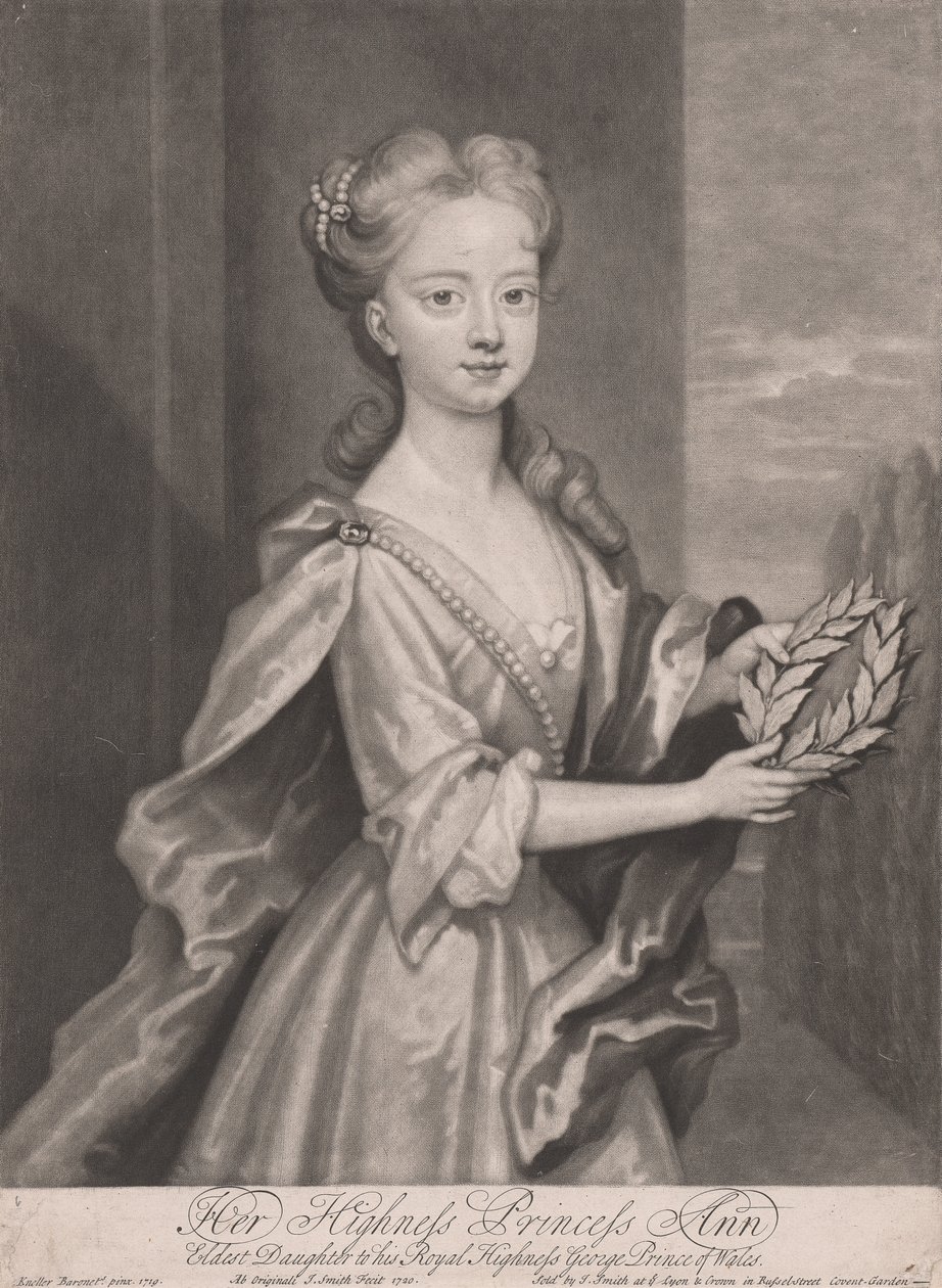 アン王女、ウェールズ公ジョージ王子の長女、1720年 作： ジョンスミス