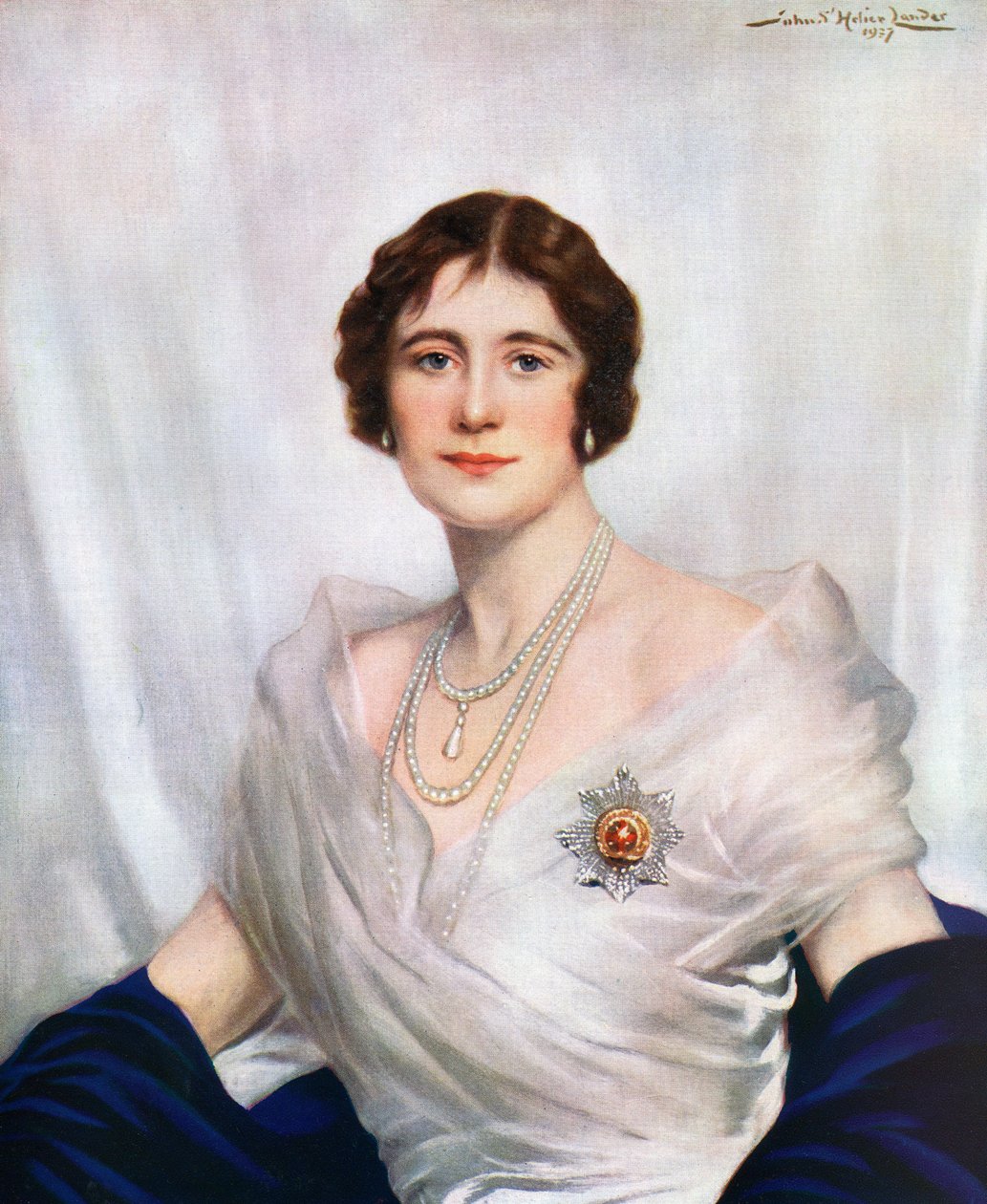 1937年、エリザベス女王の戴冠式肖像画 作： ジョン・セント・ヘリア・ランダー