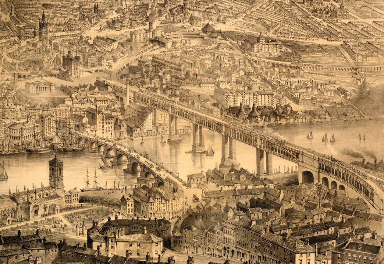 1864年のビクトリア女王の統治におけるニューカッスルアポンタイン 作： ジョン・ストーリー