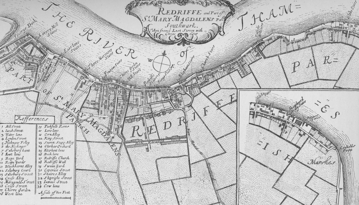 ロザハイスの計画、1755年、1912年。アーティスト：不明、ジョンストウ。 作： ジョン・ストウ