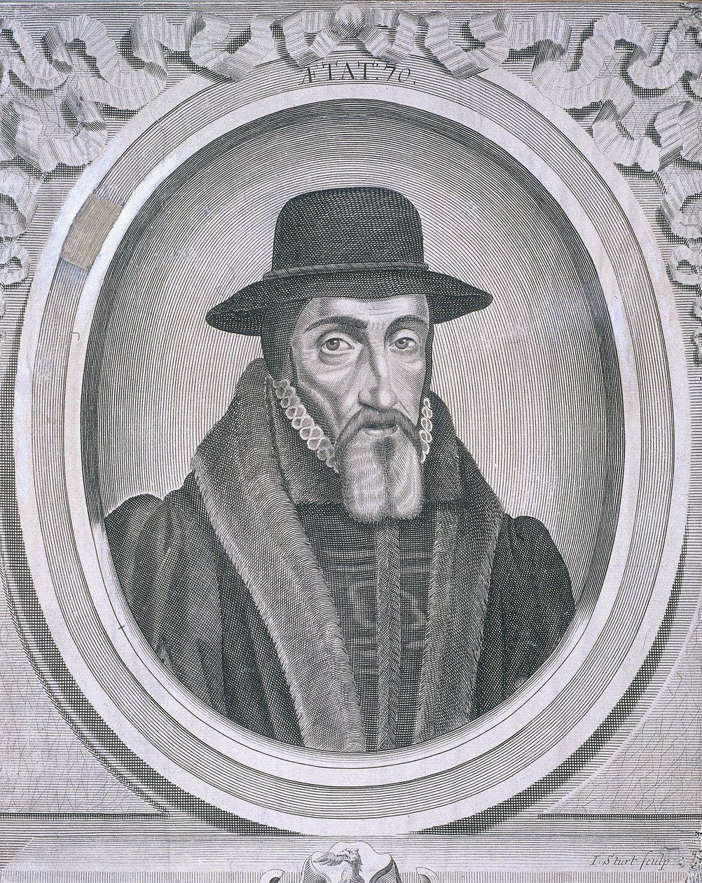 ジョン・フォックスの楕円形の肖像画、c1570、c1700 作： ジョン・スタート