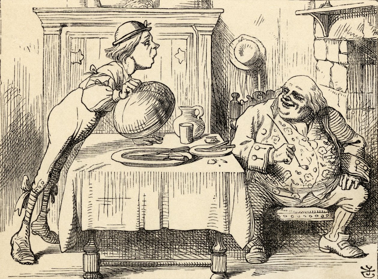 ガチョウを食べたウィリアム神父（ルイス・キャロル著「不思議の国のアリス」より）1891年発行（リトグラフ版 作： ジョン・テニエル