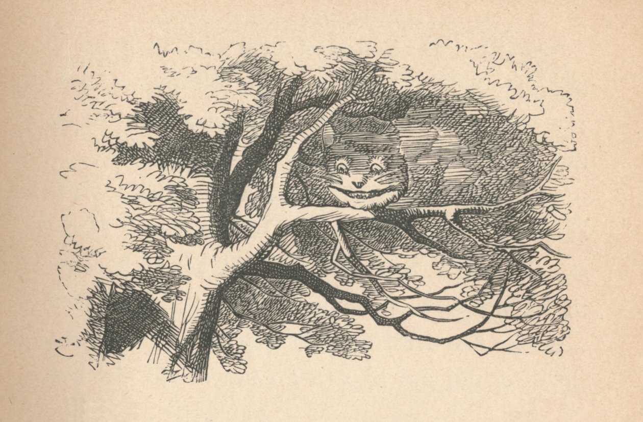 チェシャ猫は消え去り始め、その笑顔は最後に残った、1889 作： ジョン・テニエル