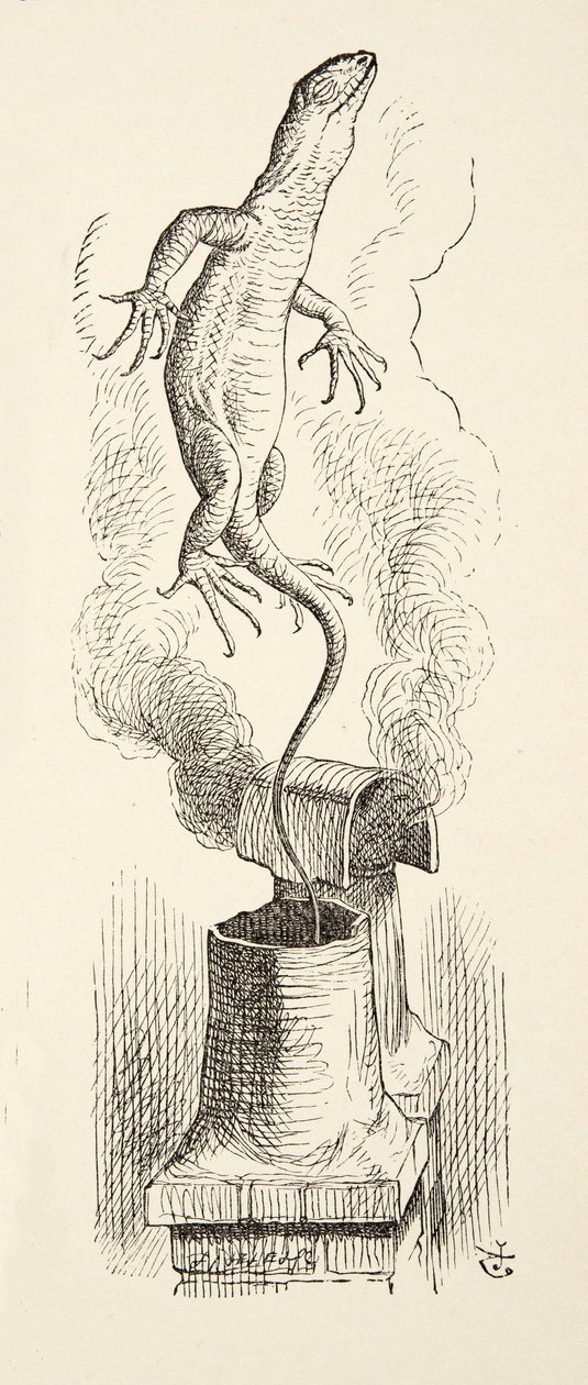 There Goes Bill !、ルイスキャロル（1832〜98）、パブの不思議の国のアリスアドベンチャーから。 1891 作： ジョン・テニエル