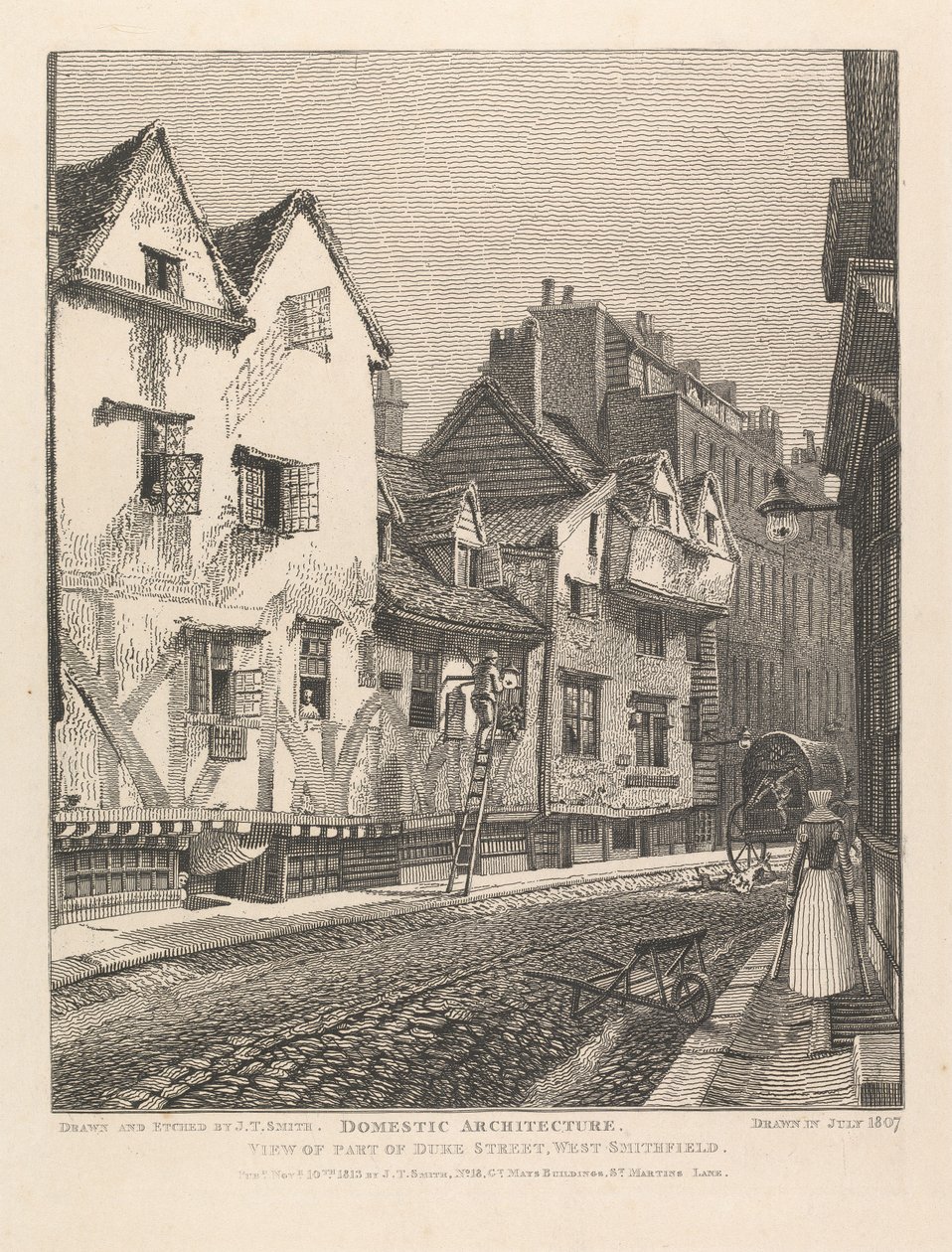 ウェスト・スミスフィールド、デューク・ストリートの一部の眺め 作： ジョン・トーマス・スミス