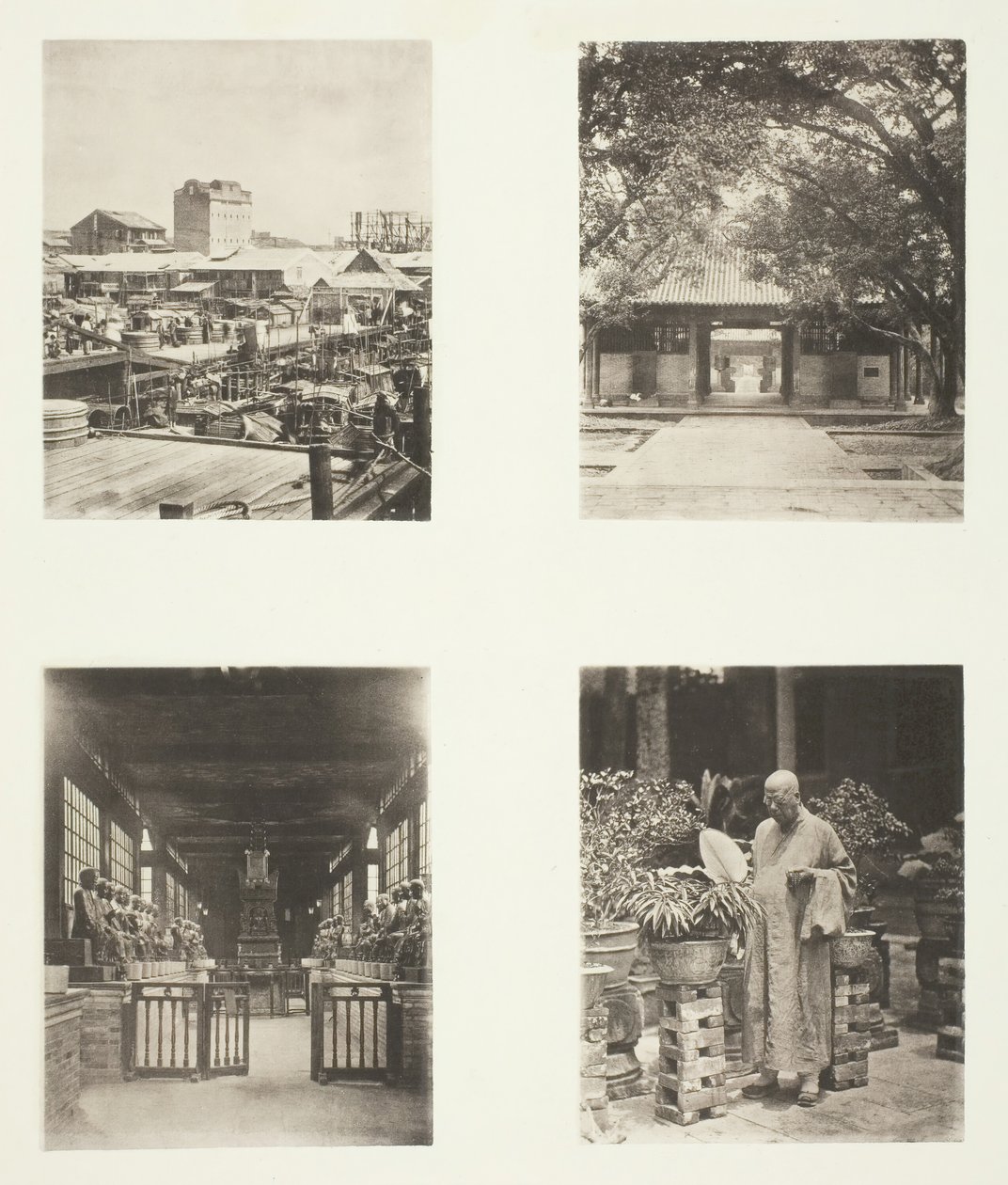 広東の質屋、湖南寺、広東、五百の神々の寺院、広東...、c。 1868年。 作： ジョン・トムソン