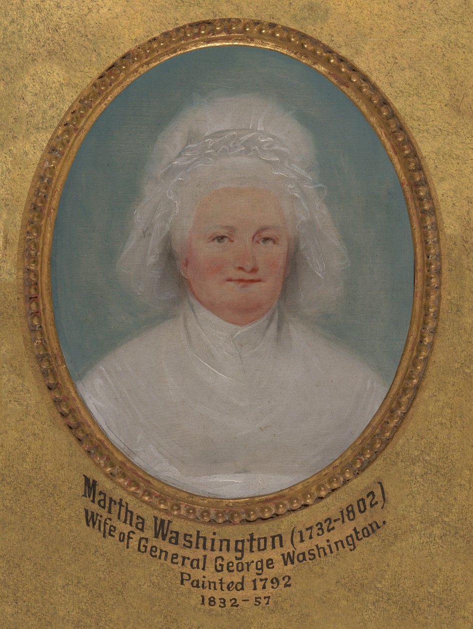 Martha Washington (geb. Martha Dandridge, ehemals Martha Parke Custis, 1731–1802) 作： ジョン・トランブル