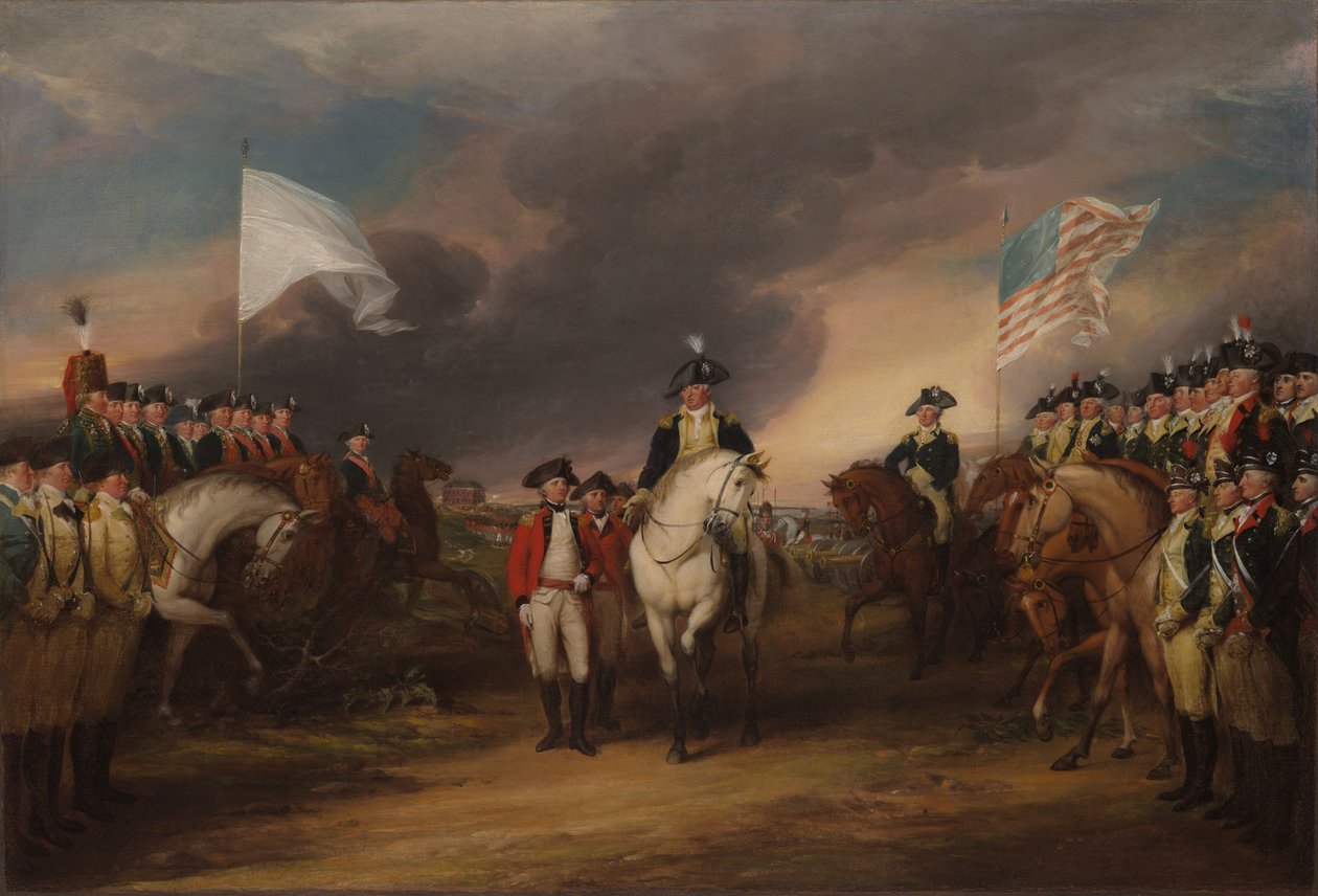 1781年10月19日、ヨークタウンにおけるコーンウォリス卿の降伏 作： ジョン・トランブル