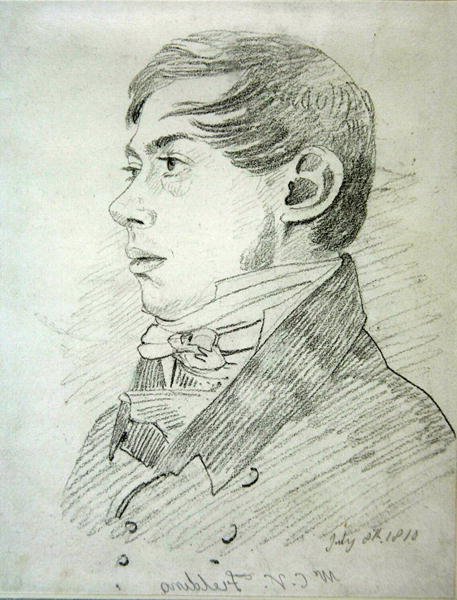 アンソニーヴァンダックコプリーフィールディング（1787-1855）、1810（織り紙にグラファイト） 作： ジョン・バーリー