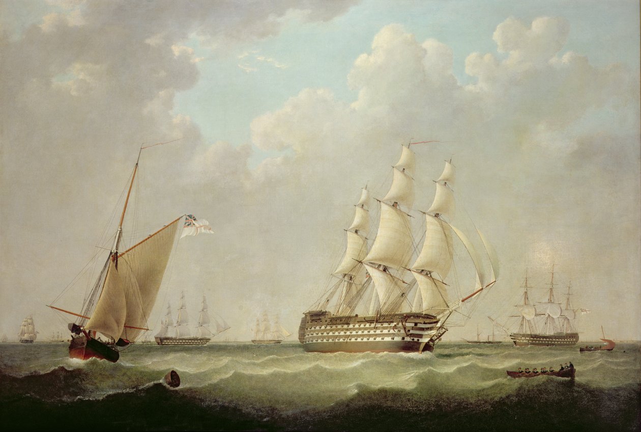 HMSブリタニア、1847年（上） 作： ジョン・ワード・オブ・ハル