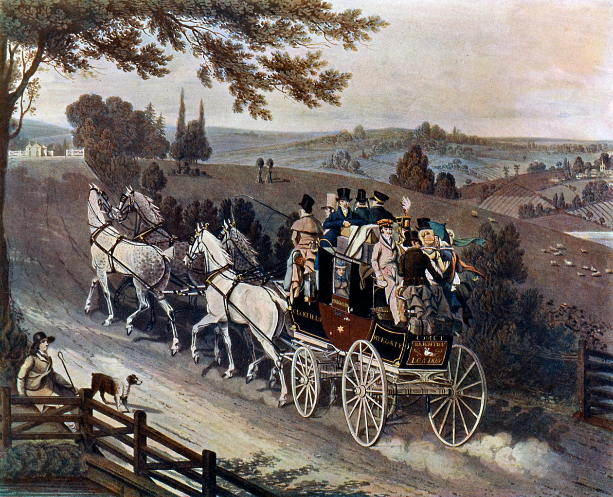 ステージコーチ、1822年、1920年 作： ジョン・ワトソン