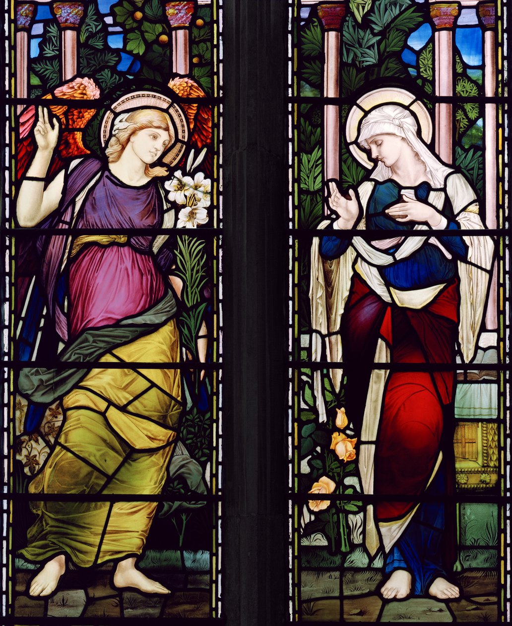 新約聖書 ヴィンテージ ステンドグラス 受胎告知 グラスマスターズ社 新約聖書 ヴィンテージ ステンドグラス 受胎告知 グラスマスターズ社