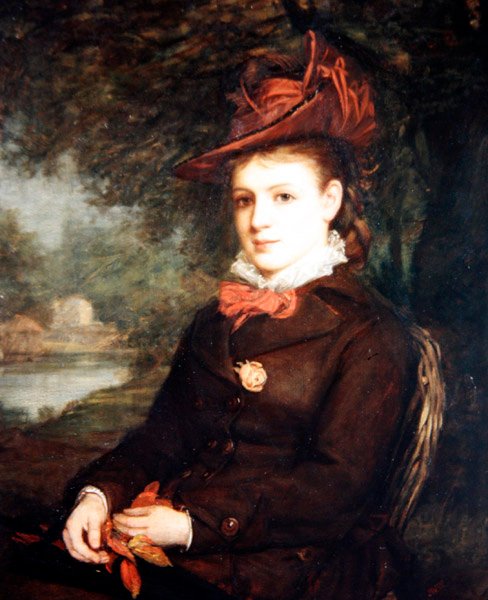 若い女性の肖像」1876年頃（油彩・キャンバス） 作： ジョン・ウィリアム・ウォーターハウス