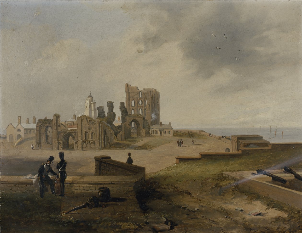 東側から見たタインマス・プライオリー（Tynemouth Priory 作： ジョン・ウィルソン・カーマイケル