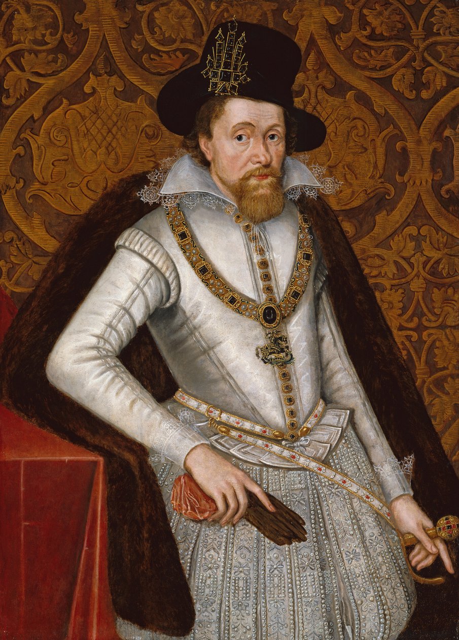 ジェームズ6世と私、1605年頃（パネルに油彩） 作： ジョン・ド・ザ・エルダー・クリッツ