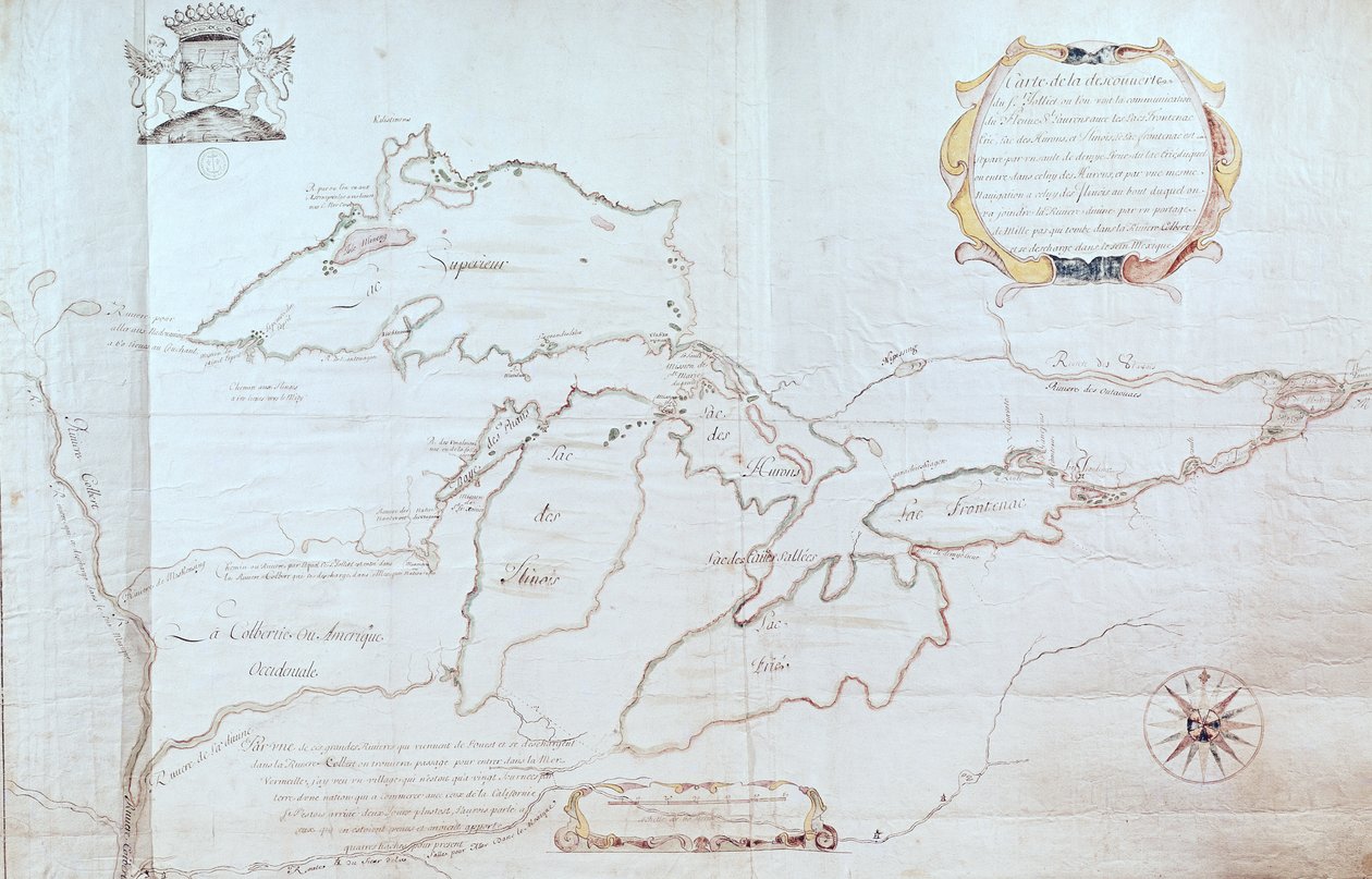 五大湖の地図（紙にペンとインクとトイレ） 作： ジョリエット