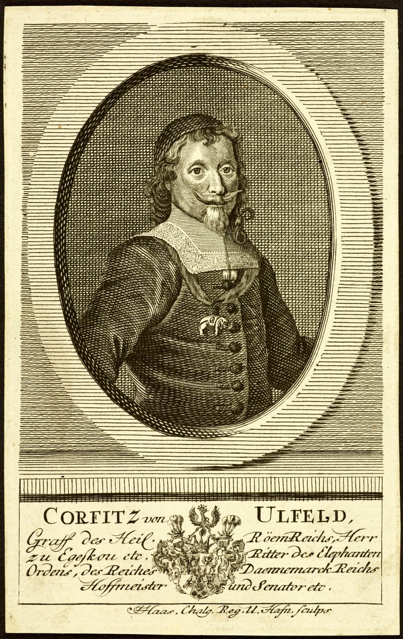 Corfitz Ulfeldt 1606-1664 の肖像。 作： ジョナス・ハース