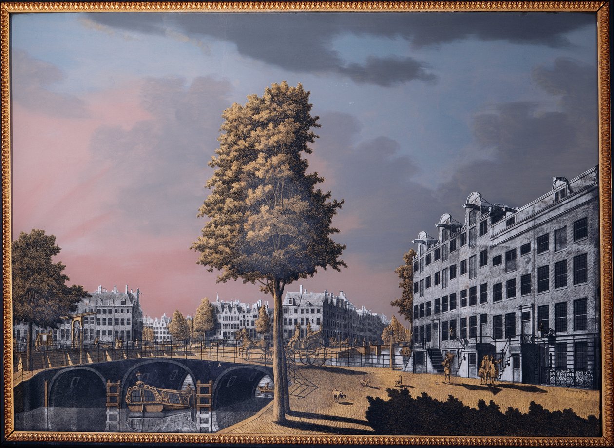 BinnenamstelとNieuwe Herengrachtを見下ろすヘーレングラハトの眺め、アムステルダム、1776 作： ジョナス・ゼウナー