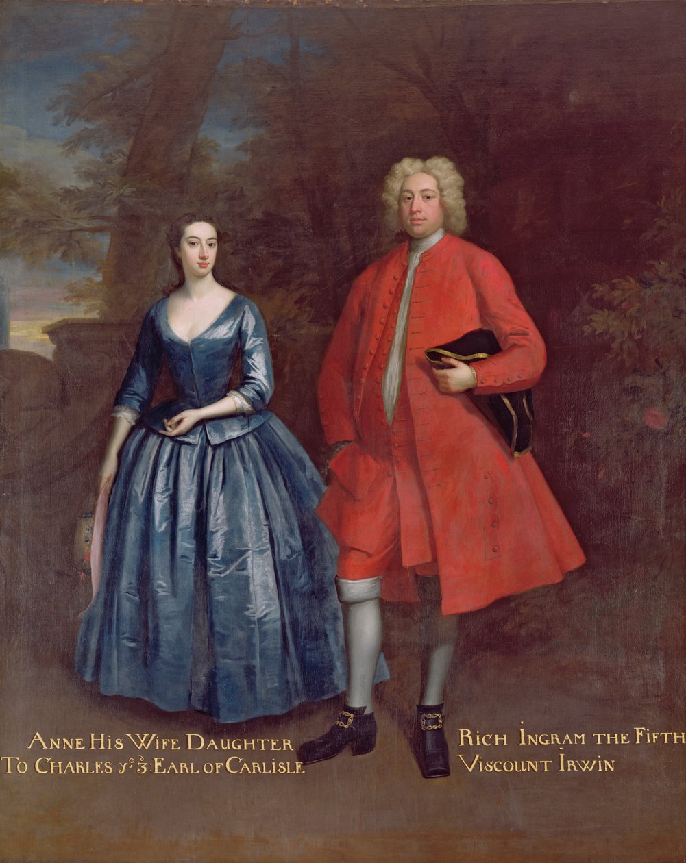 リッチの肖像、第5子爵アーウィンと彼の妻アン、c.1715-20（キャンバスに油彩） 作： ジョナサン・リチャードソン