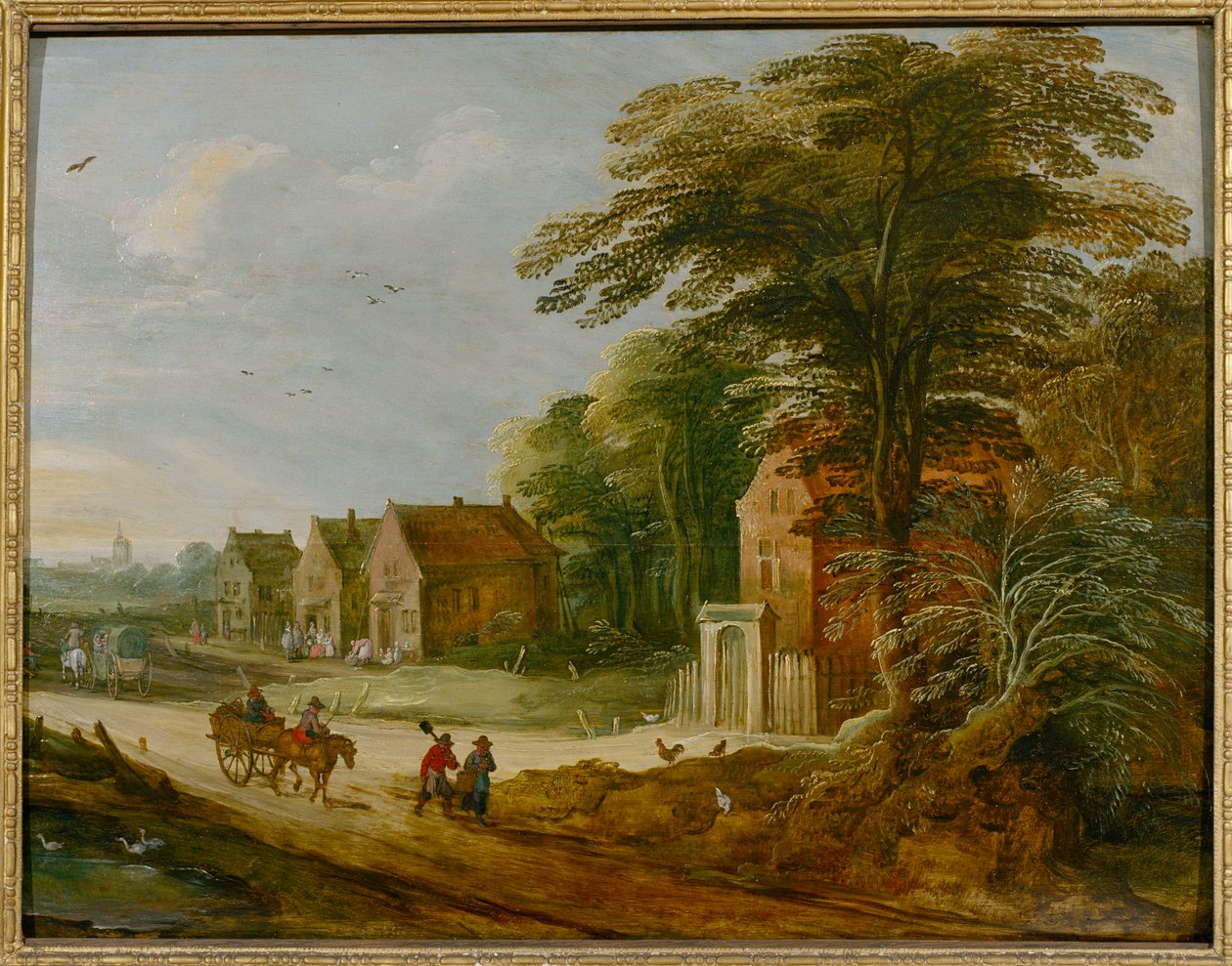Kylän läpi kulkevat matkustajat (öljy paneelissa) 作： Joos de (studio of) Momper