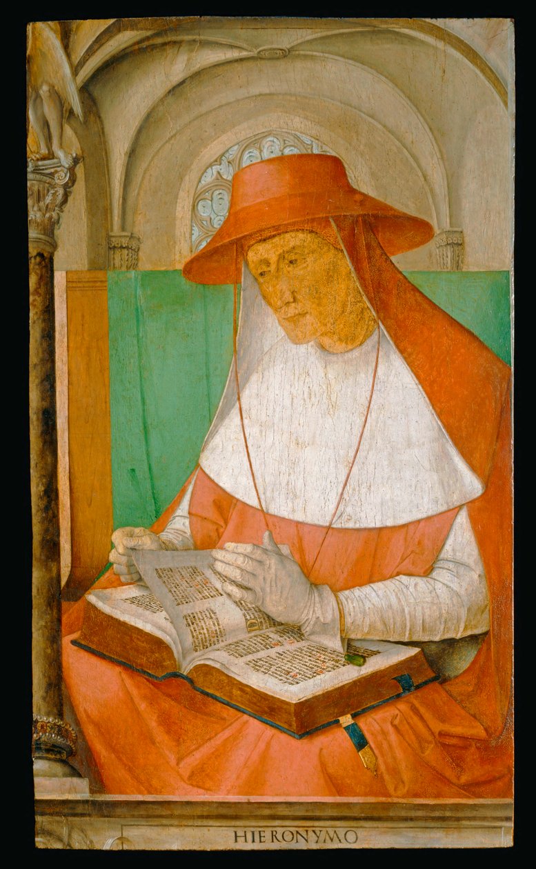 ジェローム、聖人、教会の父... 作： ヨース・ファン・ゲント (fl.1460-75)