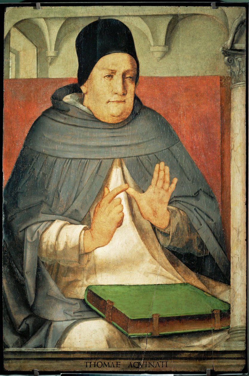 トマス・アクィヌス、"Doctor Angelicus"、聖人、教会博士... 作： ヨース・ファン・ゲント (fl.1460-75)