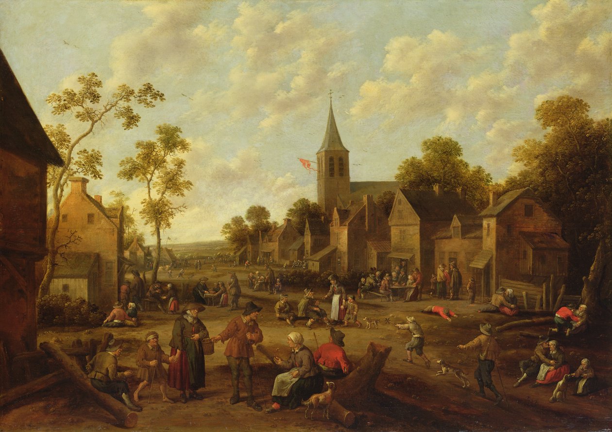 ケルメッセ、1658年（オークパネルに油彩） 作： ヨースト・コルネリス。 Droochsloot