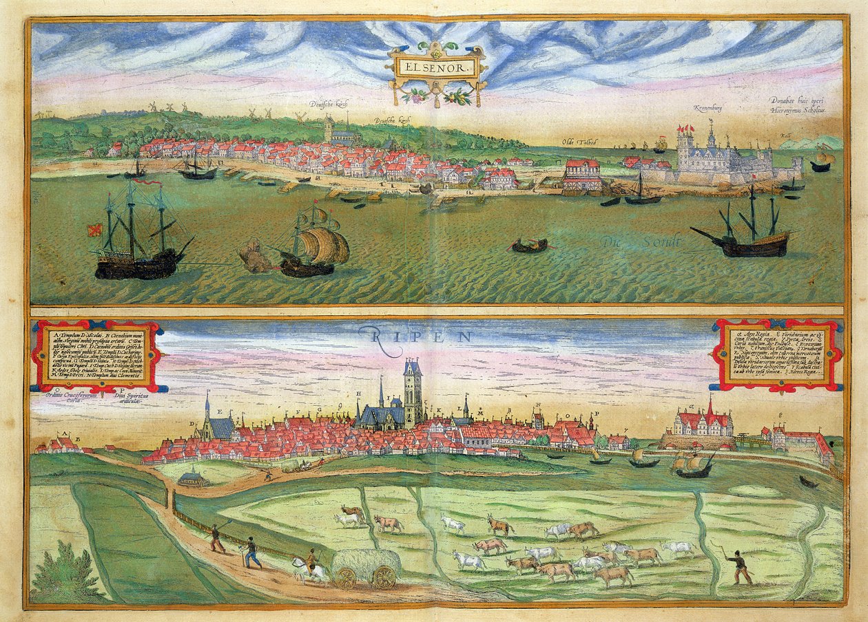 エルセンとリペン、ブラウン（1541-1622）とフランスホーゲンベルク（1535-90）による「世界」、1572年頃 作： ヨリス・ヘフナーゲル