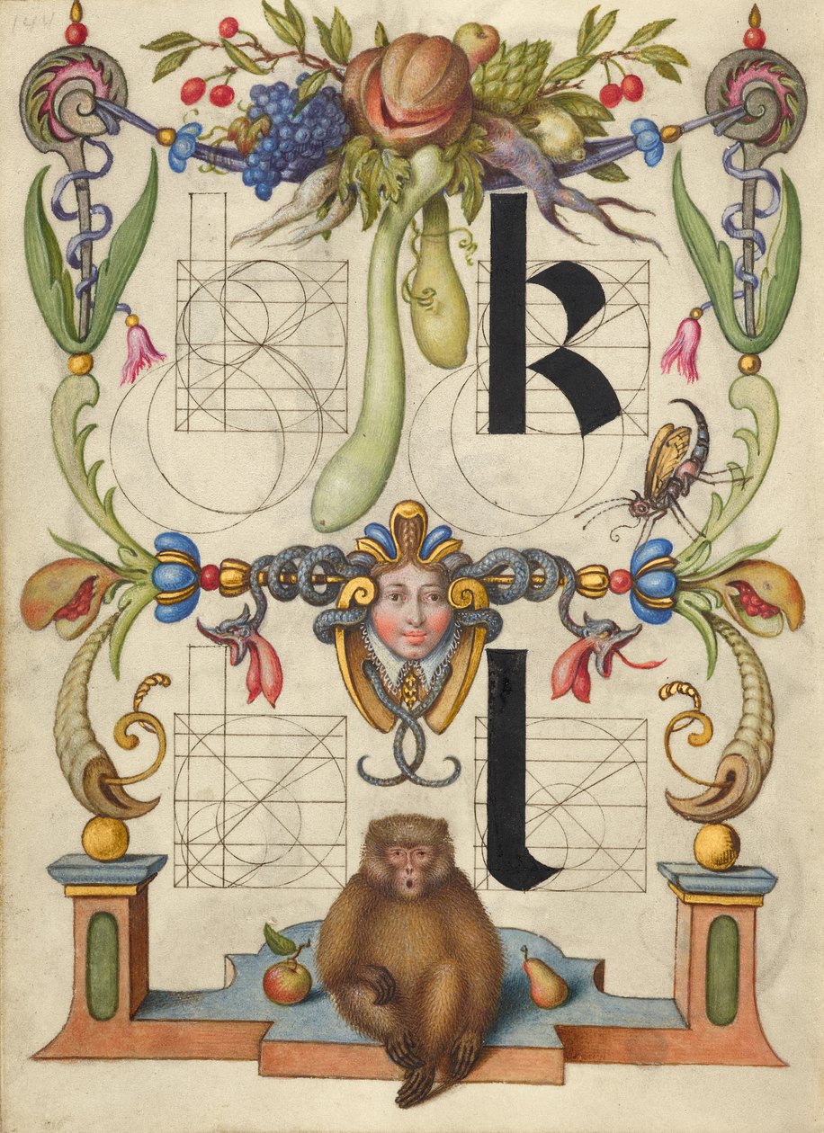 Anleitung zum Konstruieren der Buchstaben k und l 作： ヨリス・ヘフナーゲル