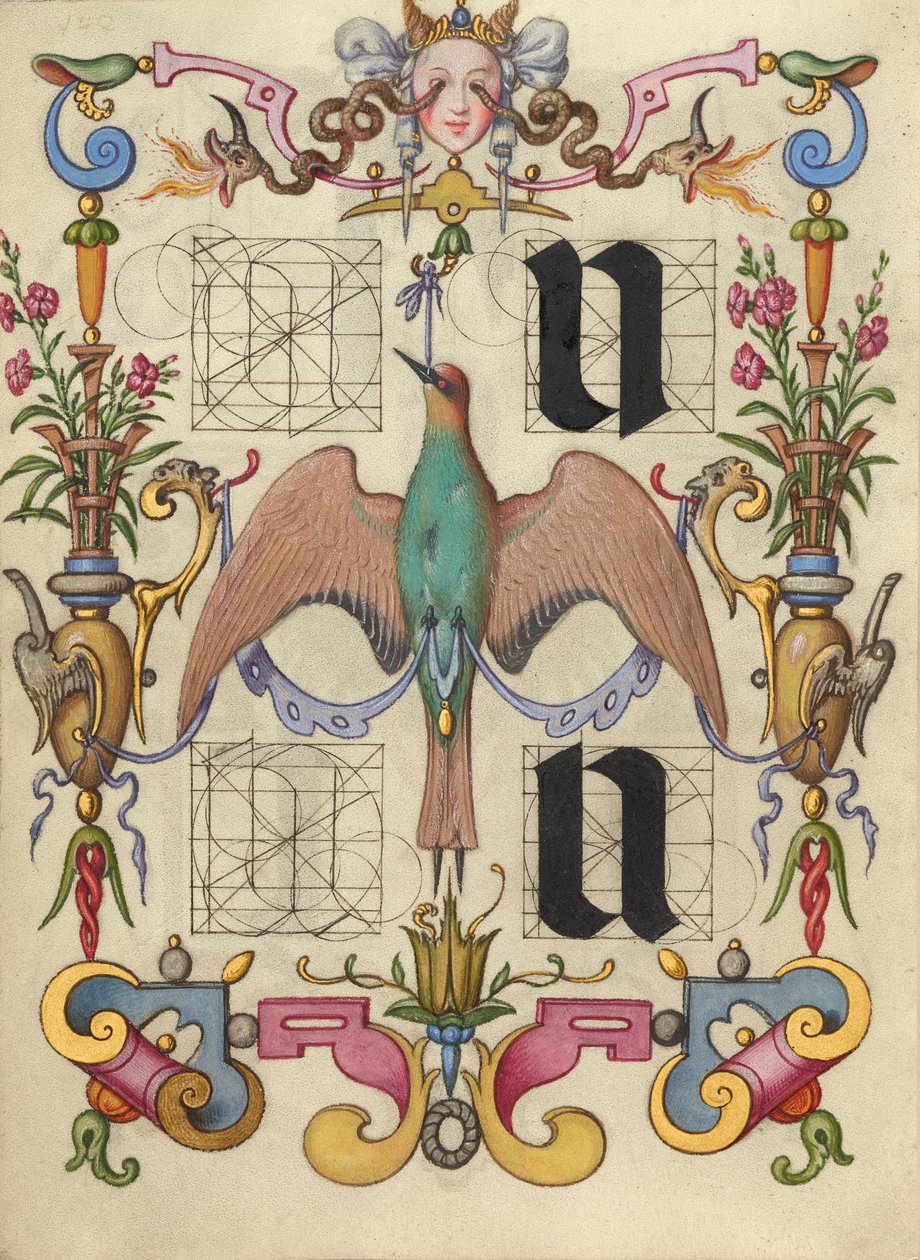 Anleitung zum Konstruieren der Buchstaben u und v 作： ヨリス・ヘフナーゲル