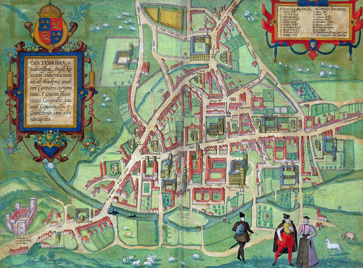 Braun（1541-1622）とFranz Hogenbergh（1535-90）による「世界」からのケンブリッジの地図、1572年頃 作： ヨリス・ヘフナーゲル