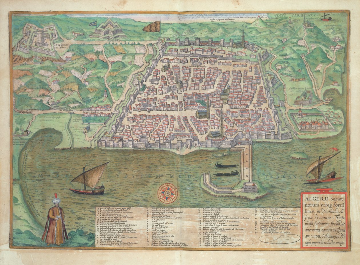 Braun（1541-1622）とFranz Hogenbergh（1535-90）、1566による「世界」からのトレドの地図 作： ヨリス・ヘフナーゲル