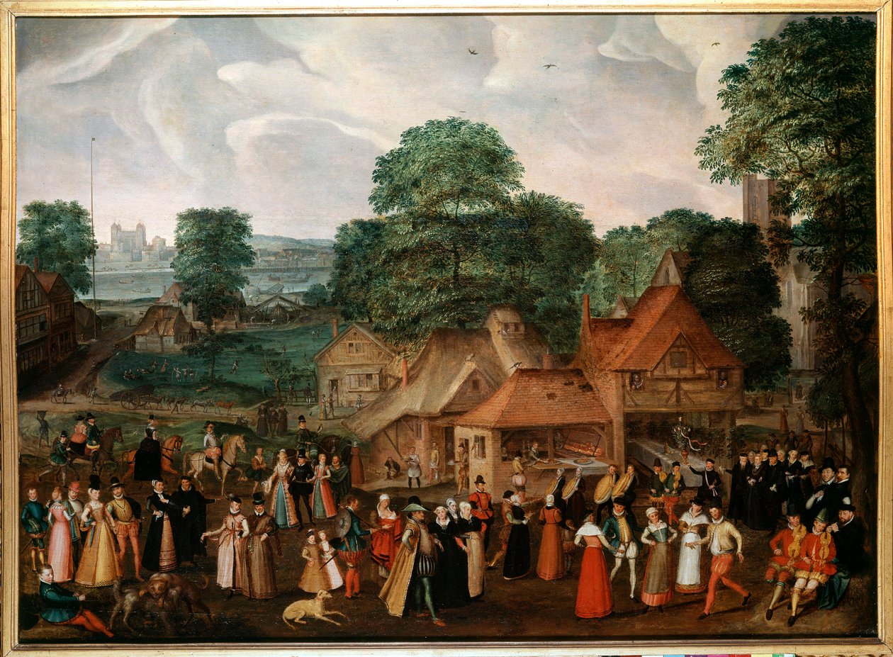 ベルモンドシーの結婚披露宴 Georges Hoefnagel (1542-1601) (ec.engl.) 1600年 絵画 個人蔵 作： ヨリス・ヘフナーゲル