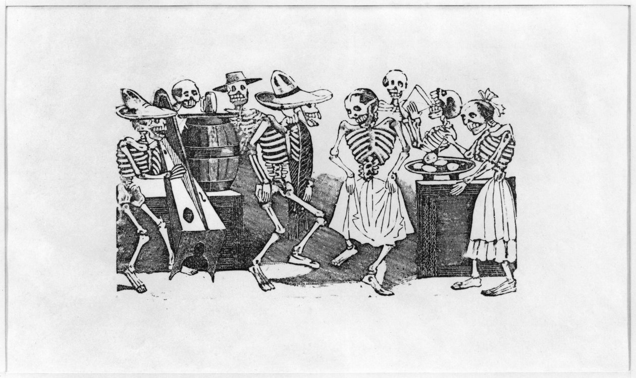 &39;Calavera du jarabe d&39;outretombe&39;（Dance of Death）（鉛の彫刻） 作： ホセ・グアダルーペ・ポサダ