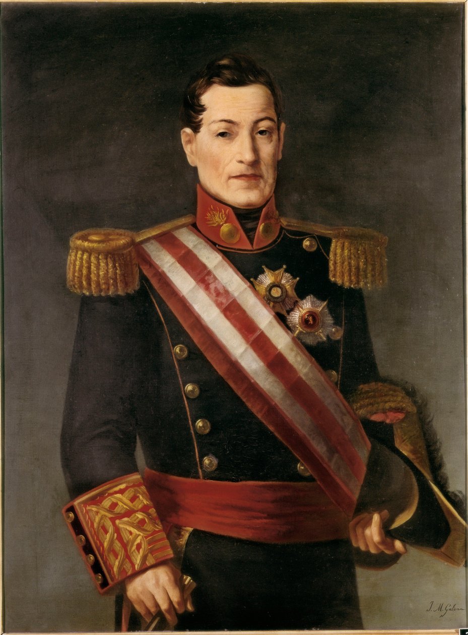 イルデフォンソ ディエス デ リベラ、アルモドバル伯 (1777-1846)、スペインの軍人および政治家の肖像。 Jose Maria GALVAN Y CANDELA (1837-1899) による絵画 19 世紀 作： ホセ・マリア・ガルバン・イ・カンデラ
