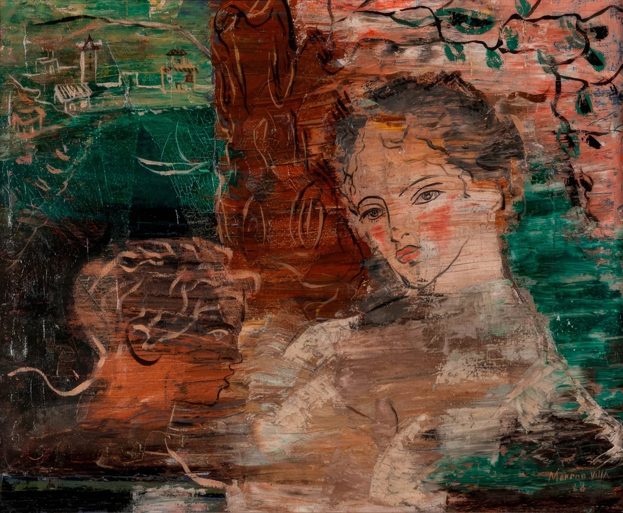 二人の人物。母と子 作： 